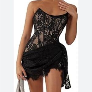 Black Lace Corset Dress